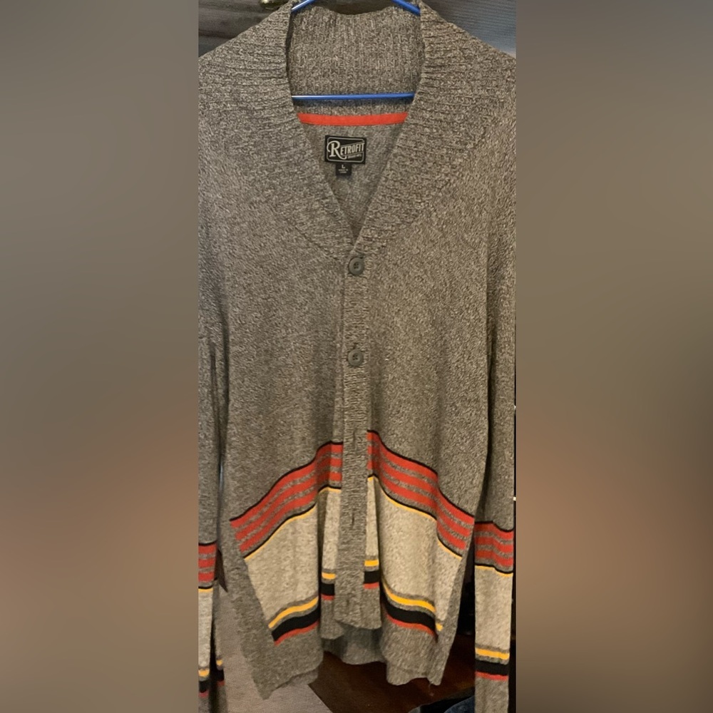 Retrofit cardigan sweater size large